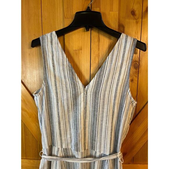 Beach Lunch Lounge Striped Linen Blend Romper Size Small (5226) Read - Picture 7 of 9